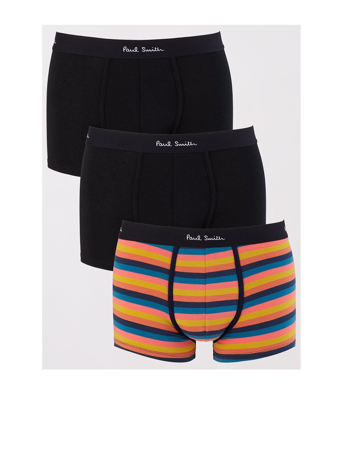 Image 1 of 5 of PS PAUL SMITH 3 Pack Plain/stripe Trunks - Black