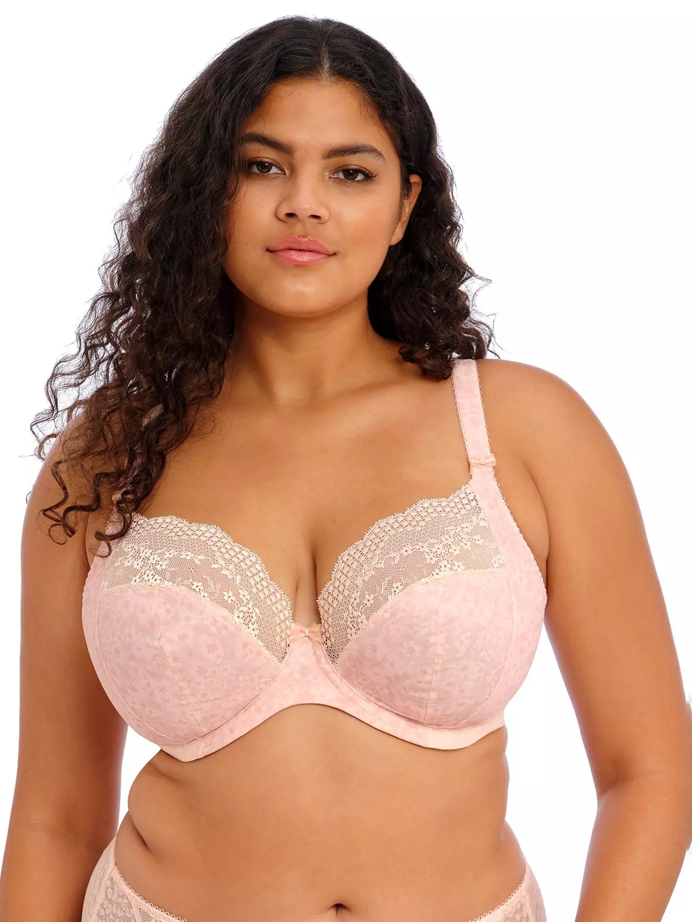 Ivory Rose All Over Lace Bra In Pink