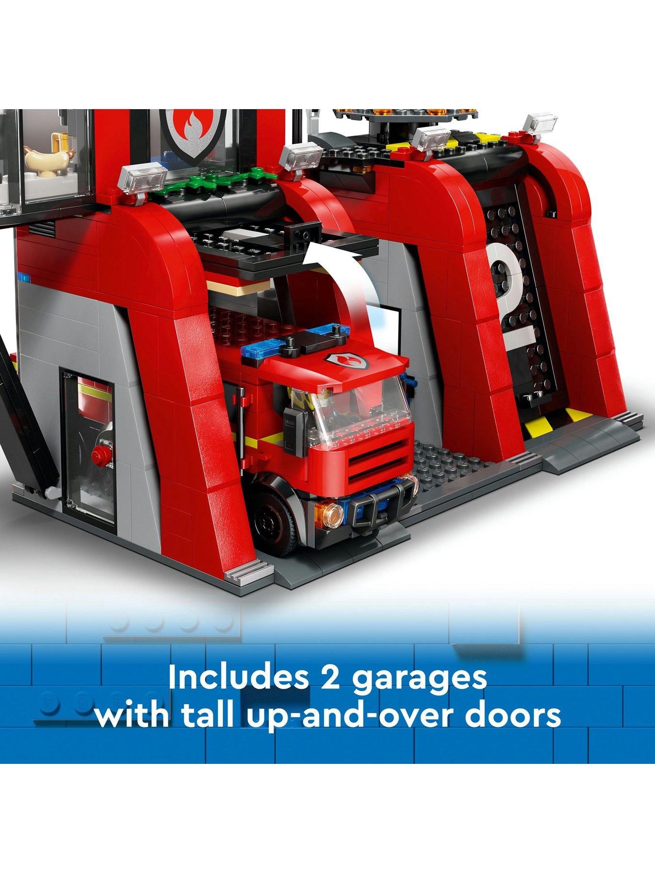  image of lego-city-fire-station-with-fire-engine-playset-60414