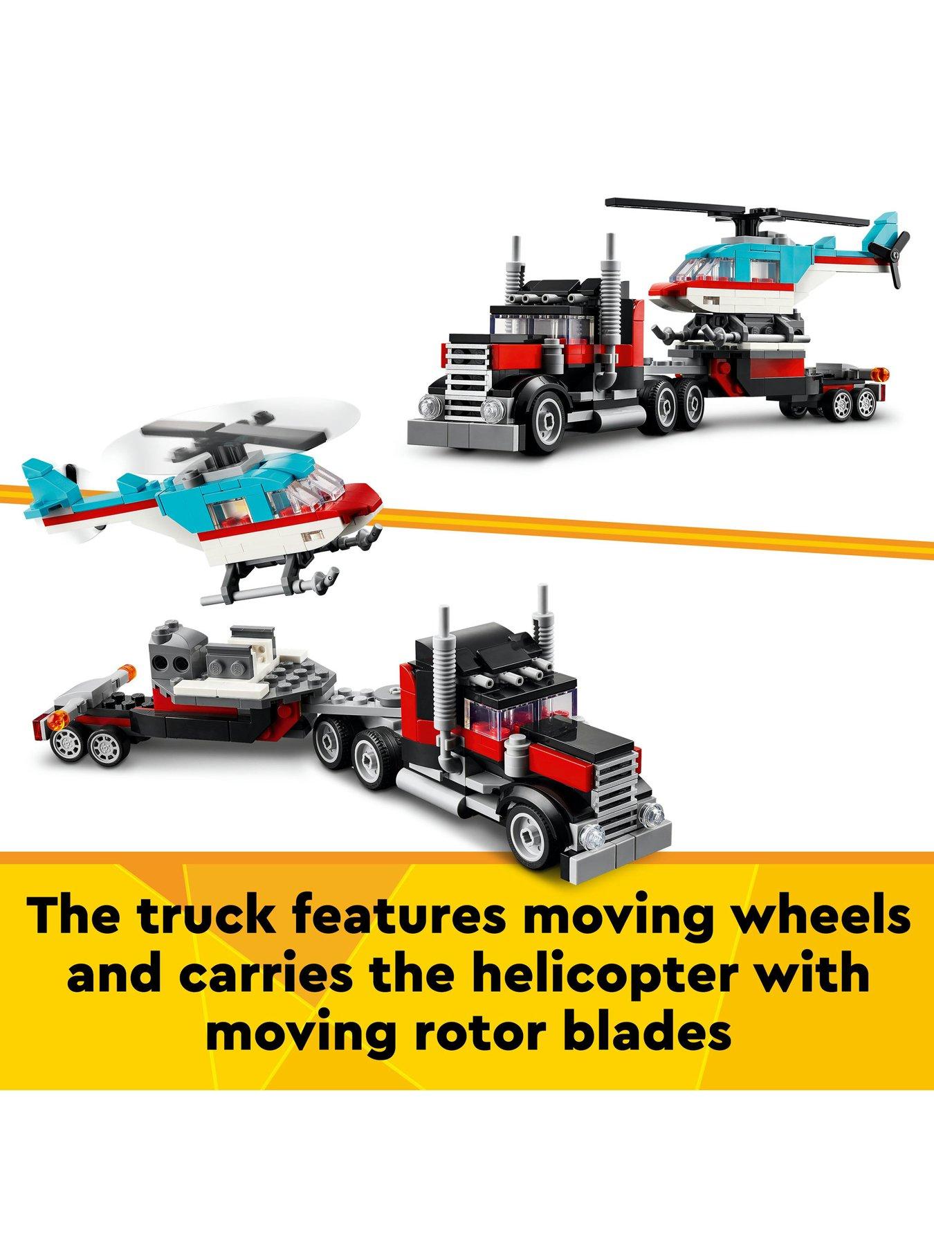 Image 3 of 7 of LEGO Creator 3in1 Flatbed Truck with Helicopter 31146