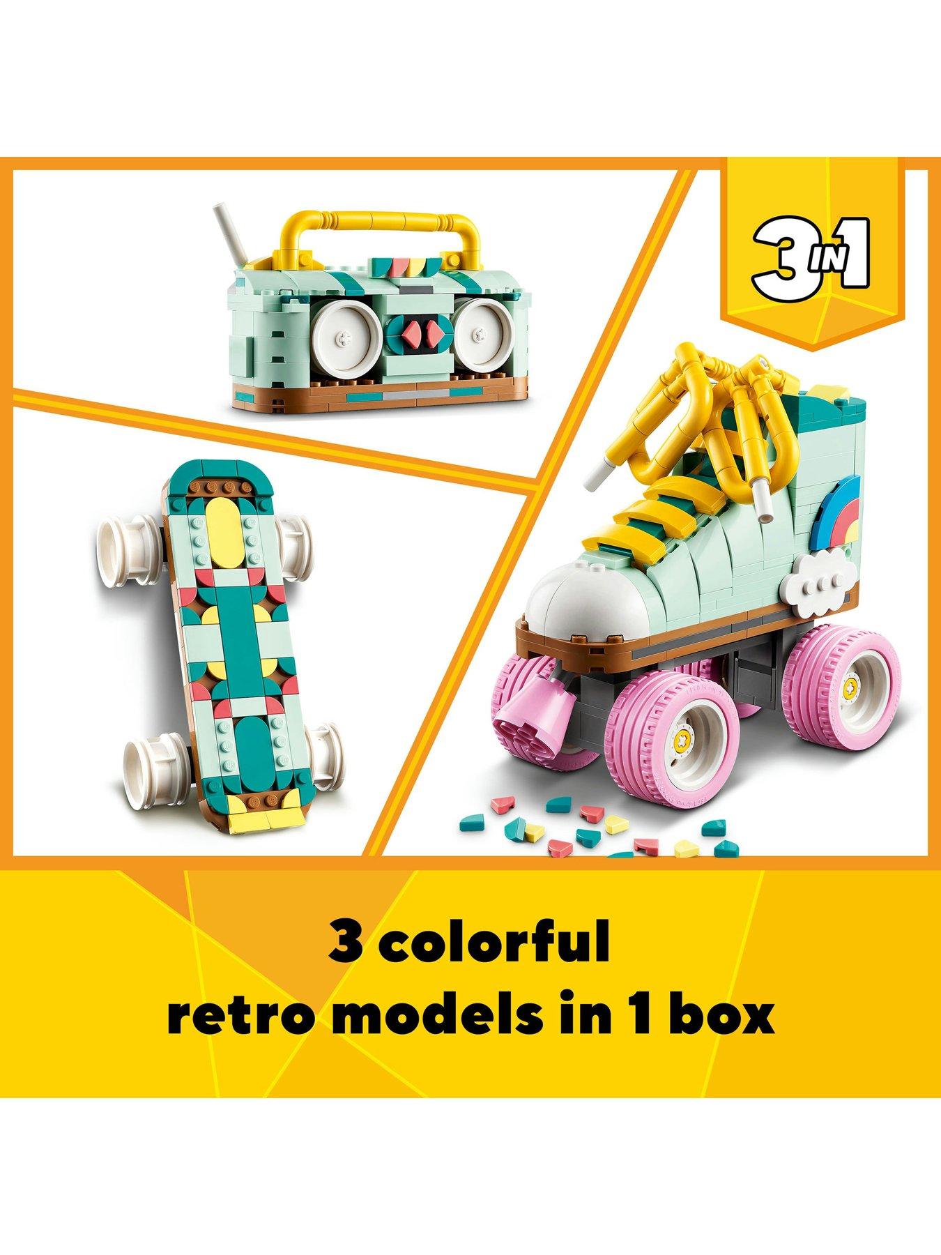 LEGO Creator 3in1 Retro Roller Skate Toy Set 31148 littlewoods