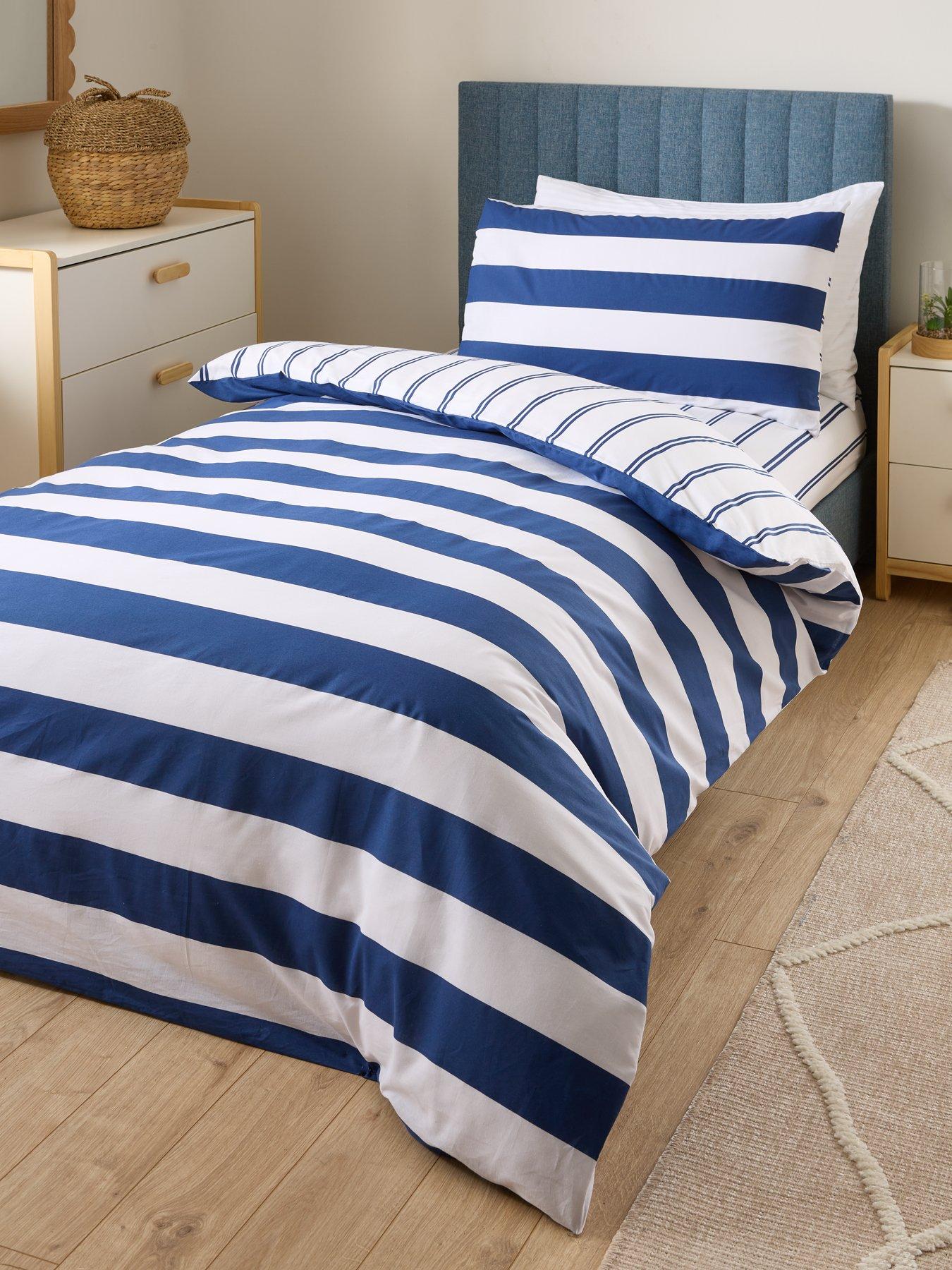 Very Home Stripe Kids Duvet Cover Set - Blue