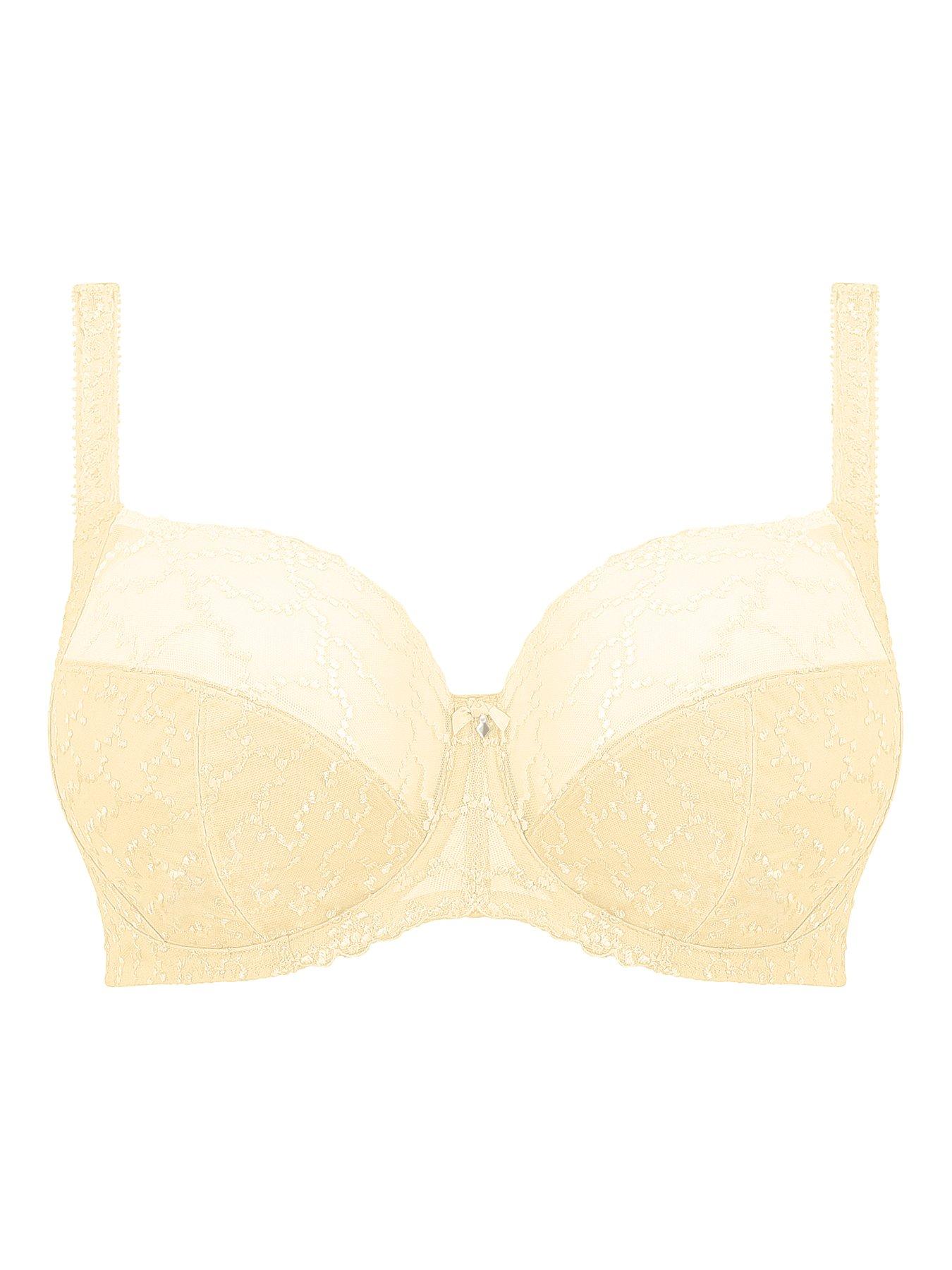 Lovely Lace Non Wired Cotton Bra with Padded Side Support - White