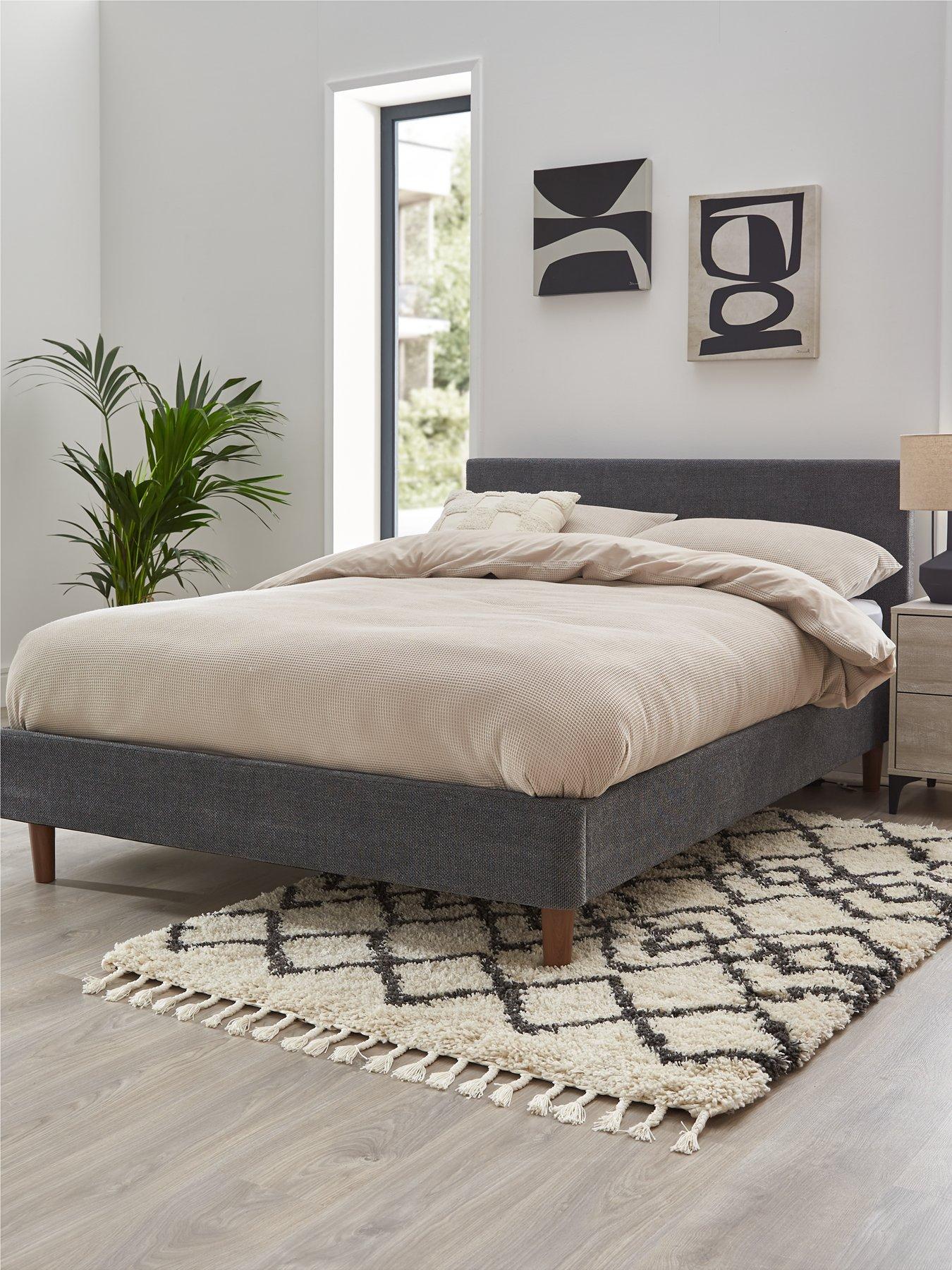 Very Home Porto Fabric Bed Frame with Mattress Options (Buy  &  SAVE!) - Dark Grey - FSC® Certified