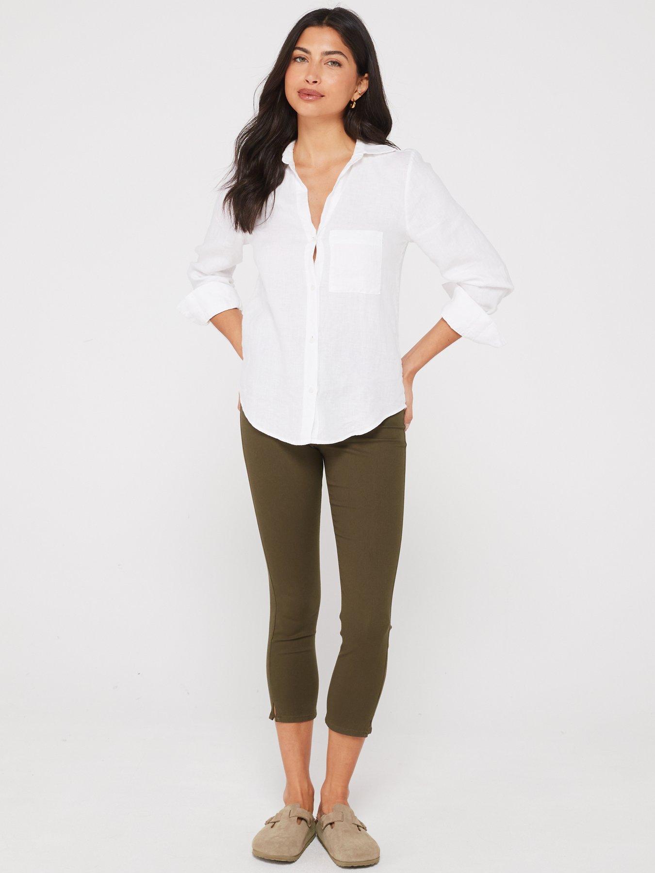 Image 3 of 6 of Everyday High Waist Crop Jeggings - Khaki