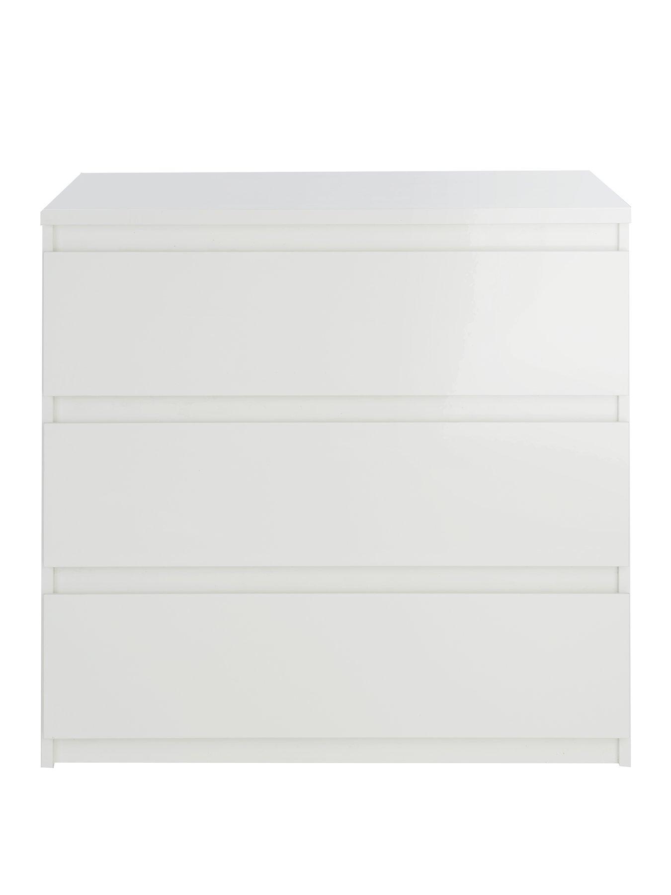 Image 2 of 6 of The Very Collection Layton Gloss 3 Drawer Chest&nbsp;- White - FSC&reg; Certified