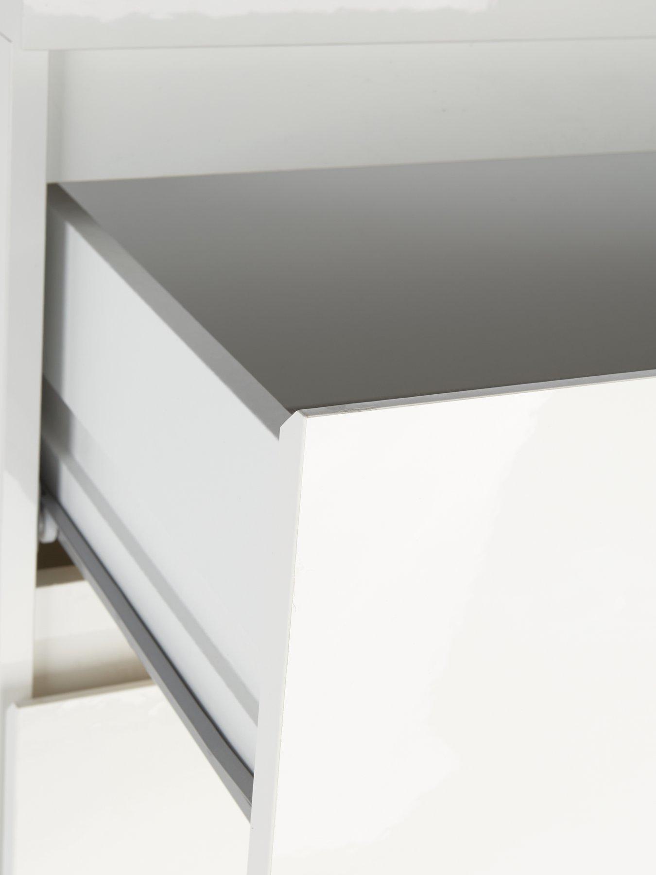 Image 6 of 6 of The Very Collection Layton Gloss 5 Drawer Narrow Chest - White - FSC&reg; Certified