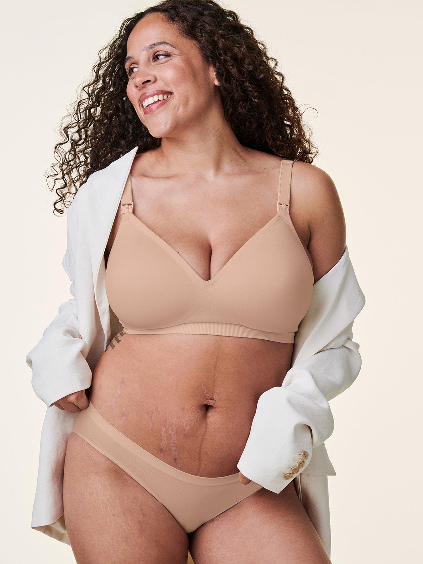 undefined Full Cup Plunge Nursing Bra - Nude