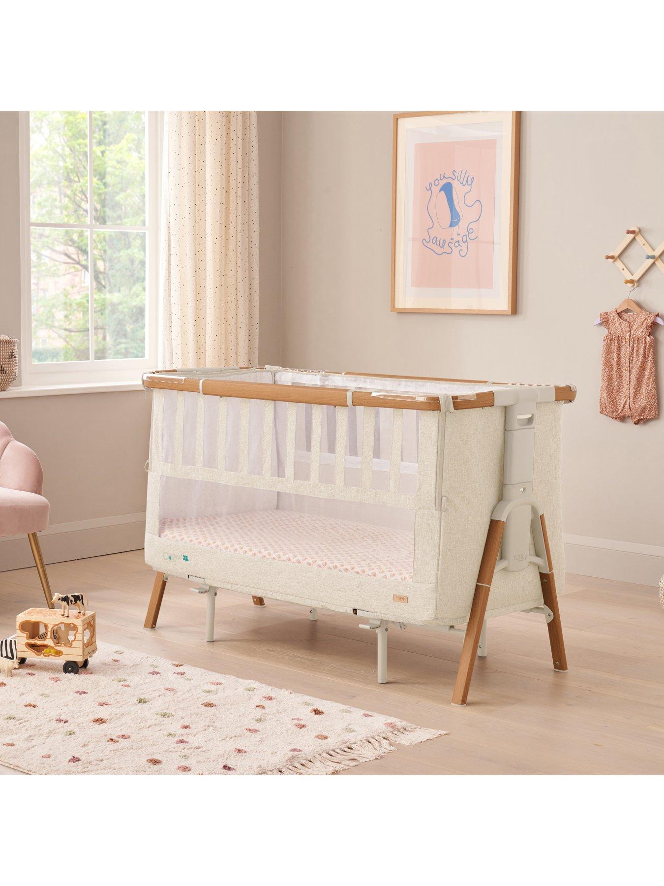 Tutti Bambini Cozee XL Bedside Crib & Cot - Scandinavian Walnut/Ecru ...