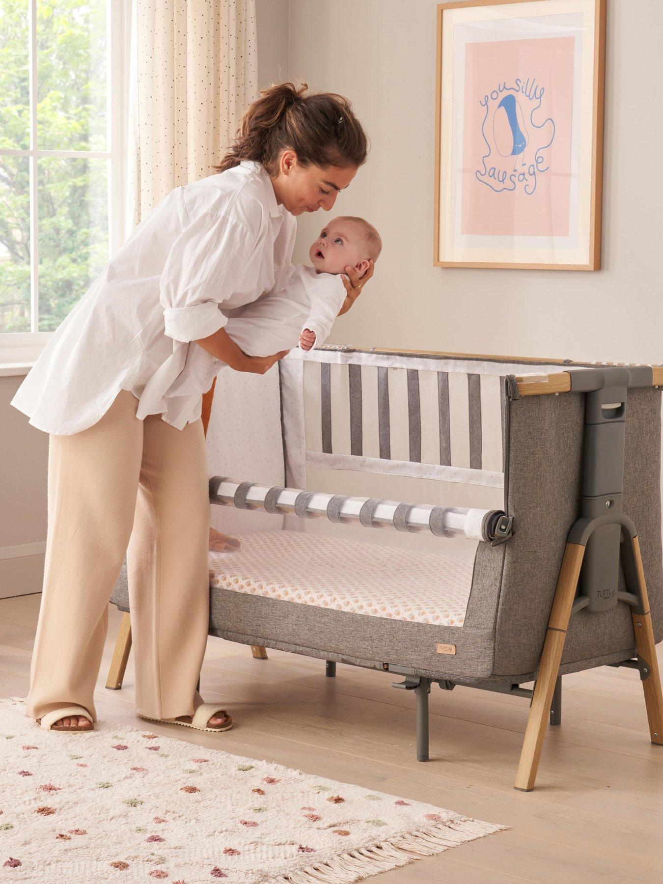  image of tutti-bambini-cozee-xl-bedside-crib-amp-cot-scandinavian-walnutecru