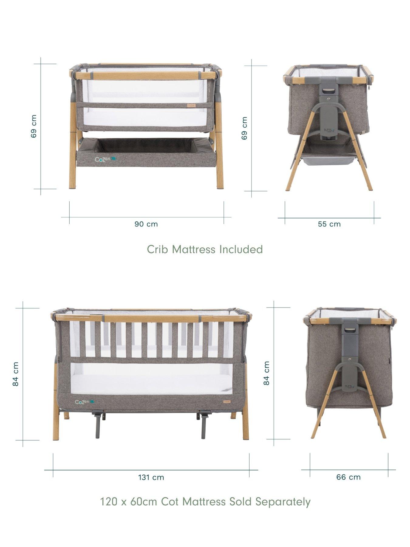 Image 7 of 7 of Tutti Bambini Cozee XL Bedside Crib & Cot - Scandinavian Walnut/Ecru