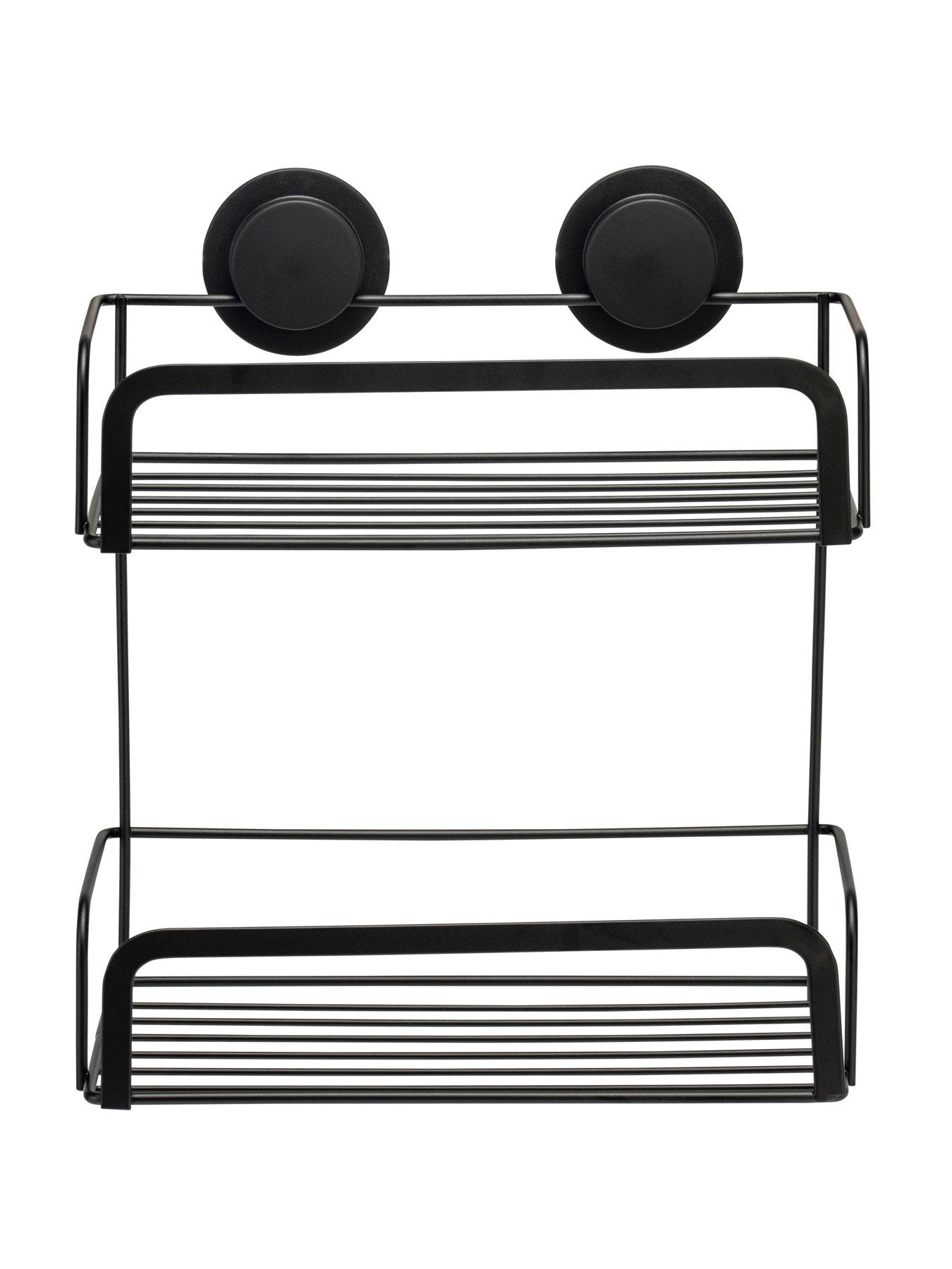  image of croydex-stick-n-lock-2-tier-cosmetic-basket