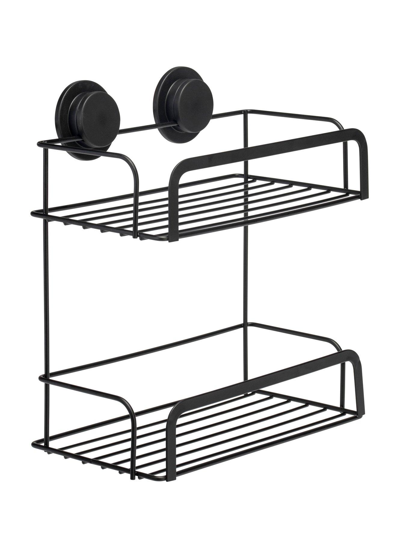  image of croydex-stick-n-lock-2-tier-cosmetic-basket