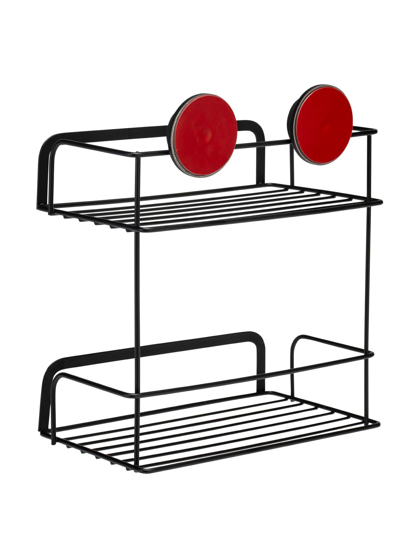  image of croydex-stick-n-lock-2-tier-cosmetic-basket