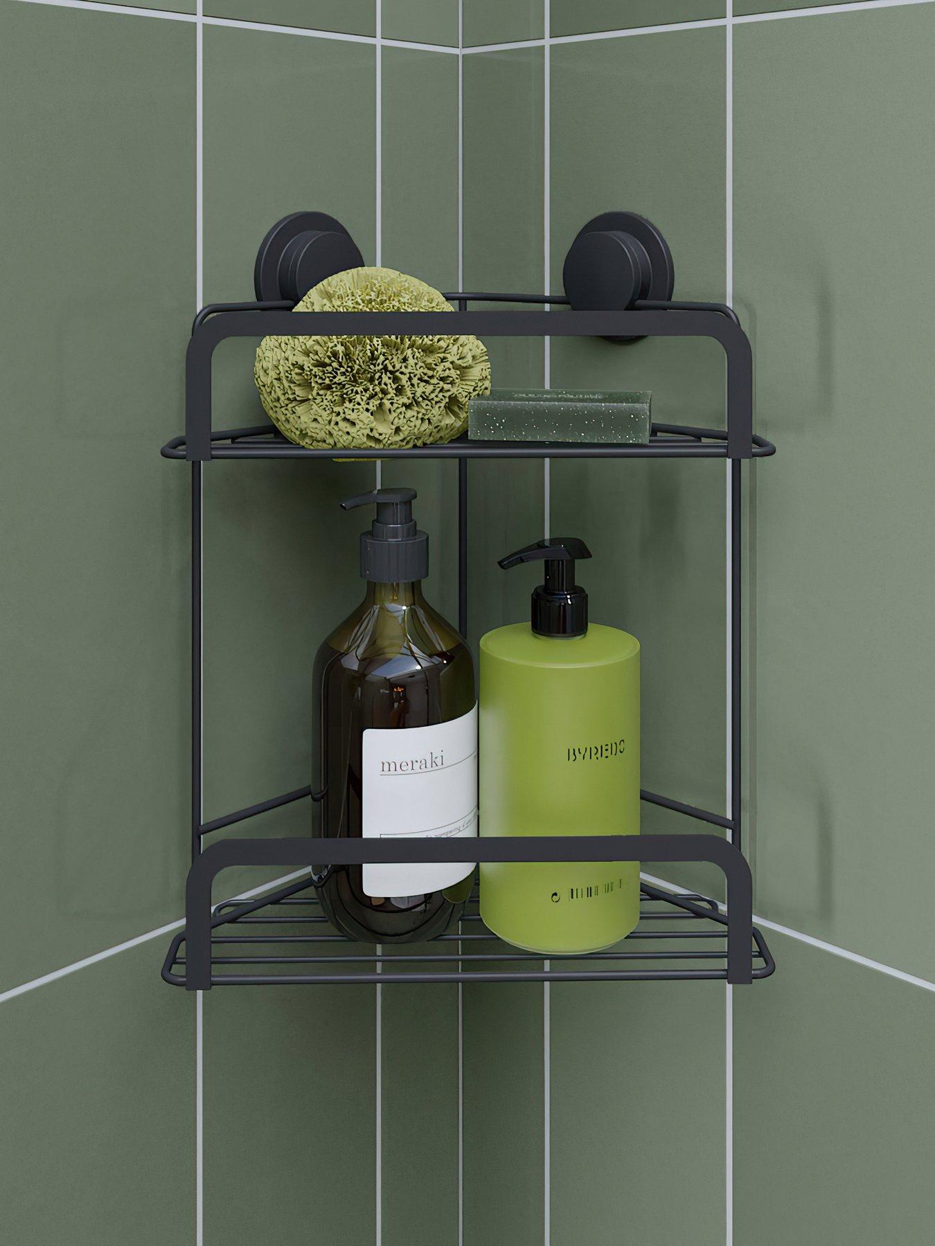Image 1 of 6 of Croydex Stick 'n' Lock 2 Tier Corner Basket