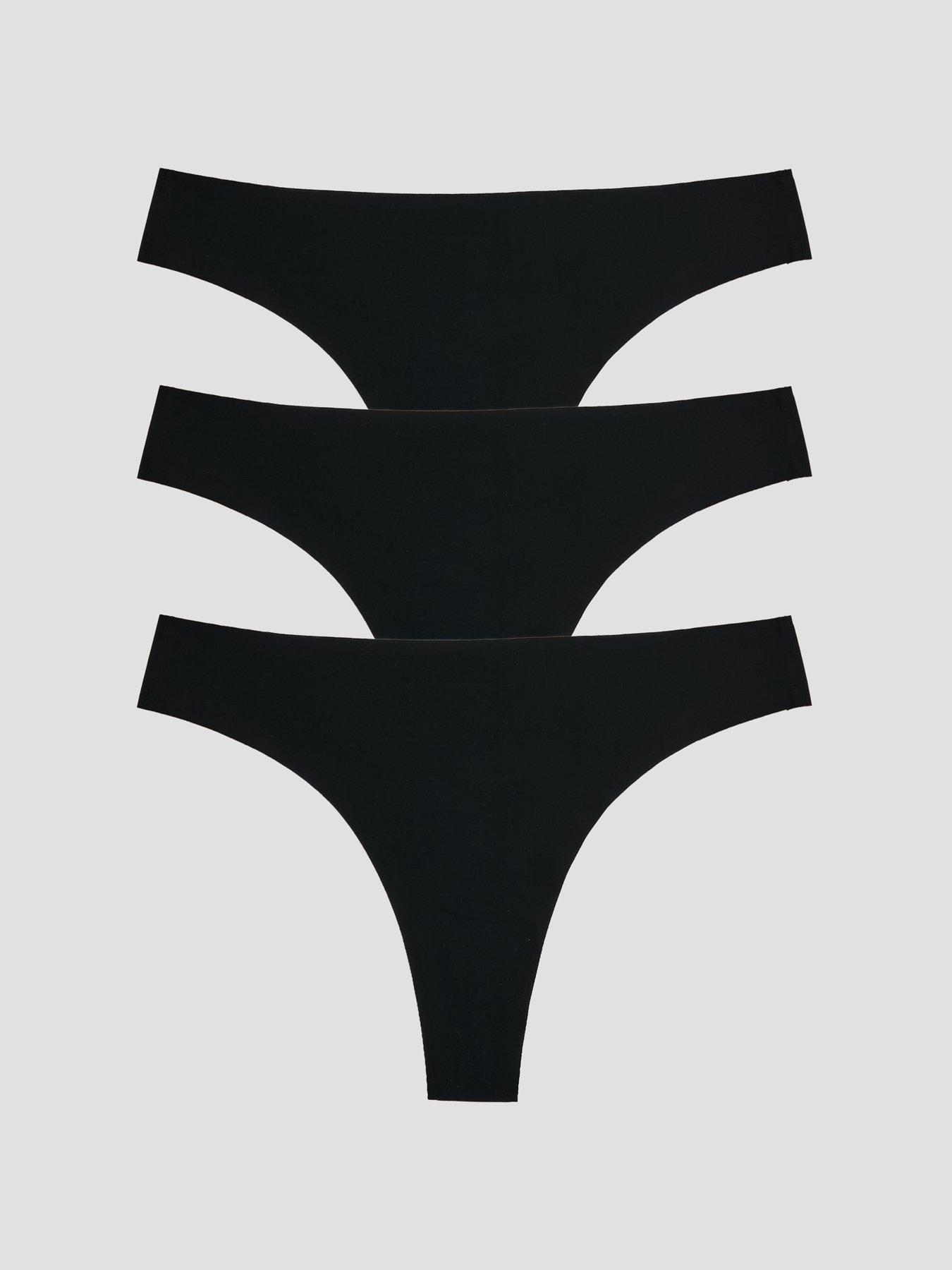 The Very Collection No VPL 3 Pack Thong - Black