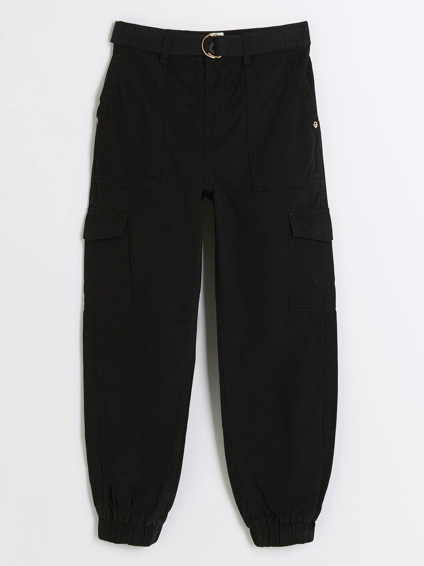 River island black cargo on sale pants