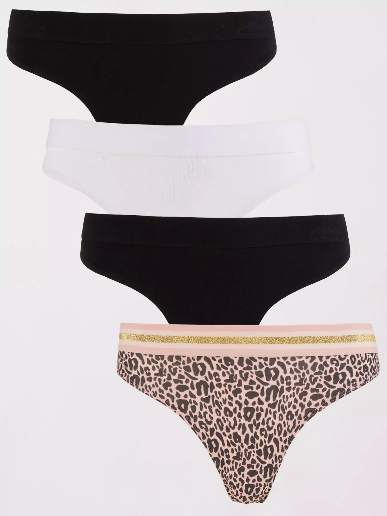 Juicy Couture 3 Pack Microfibre T-bar Thong With Diamante Heart Charm &  Script Logo - Multi