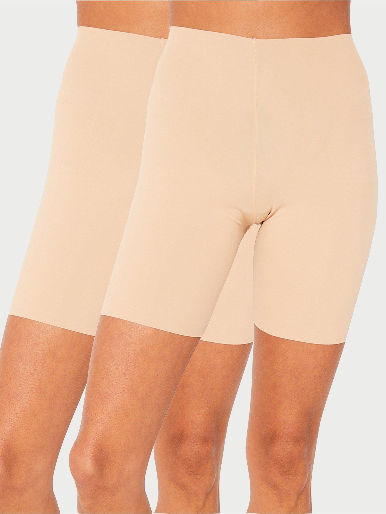 undefined 2 Pack No Vpl Anti Chafing Shorts - Nude