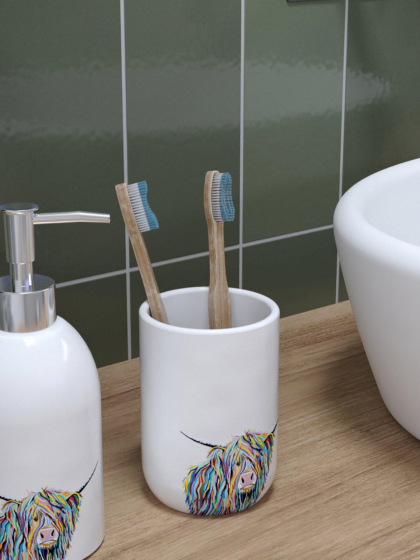Image 1 of 6 of Croydex Steven Brown Ceramic Tumbler - Angus McCoo
