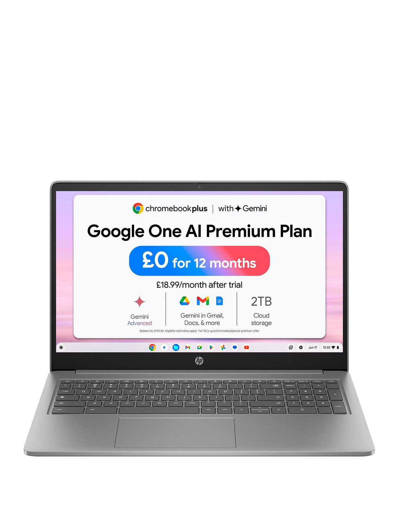 HP 15a-nb0004na Chromebook Plus - 15.6in FHD, Intel Core i3, 8GB RAM, 128GB Storage - Mineral Silver