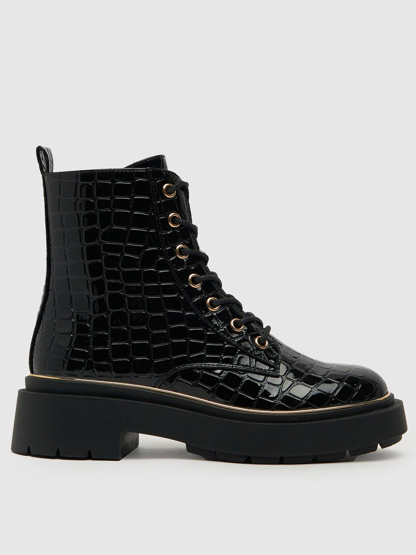 New Look Black Lace Up Boots littlewoods