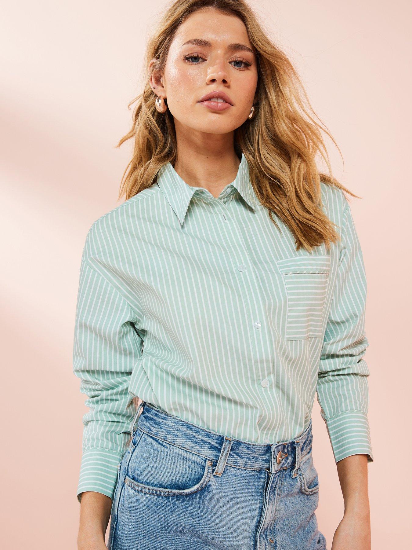 V by Very Sheer Ruffle Blouse - Teal