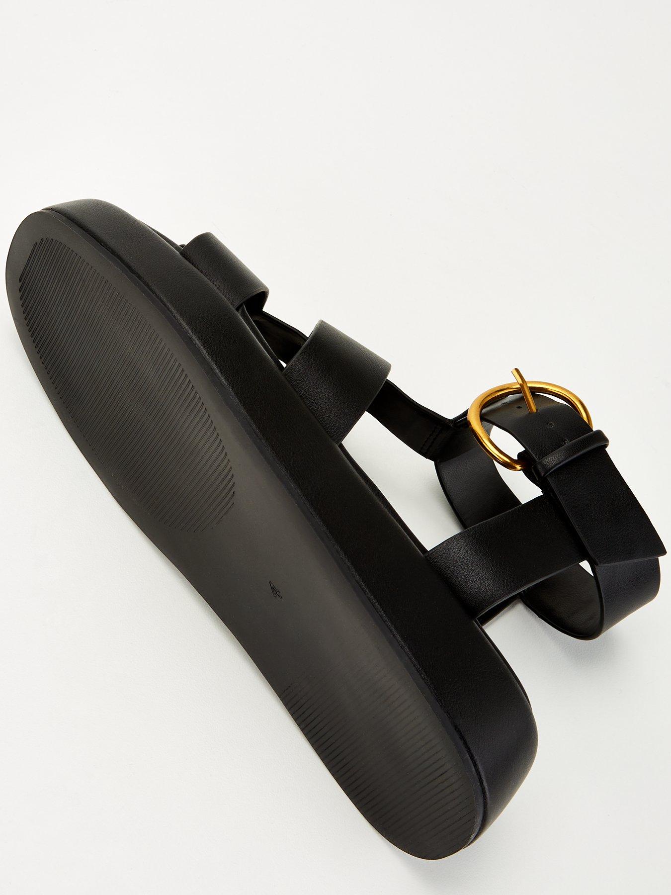  image of v-by-very-gladiator-flatform-sandal-black