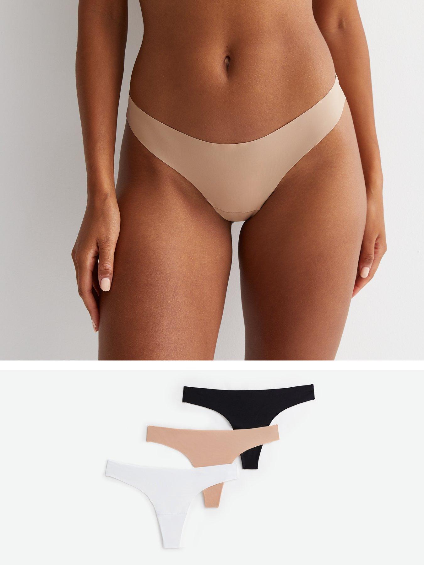 New Look 3 Pack Mink Seamless Thongs