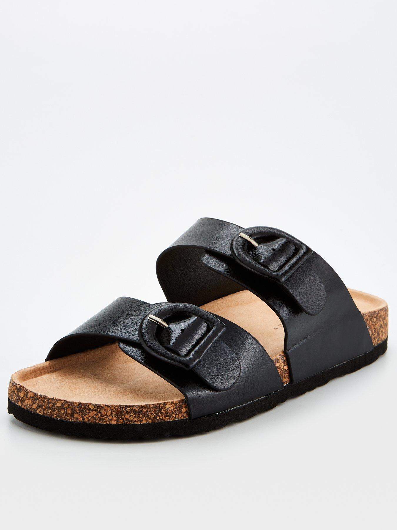 Everyday Extra Wide Fit Buckle Footbed Sandal Black littlewoods