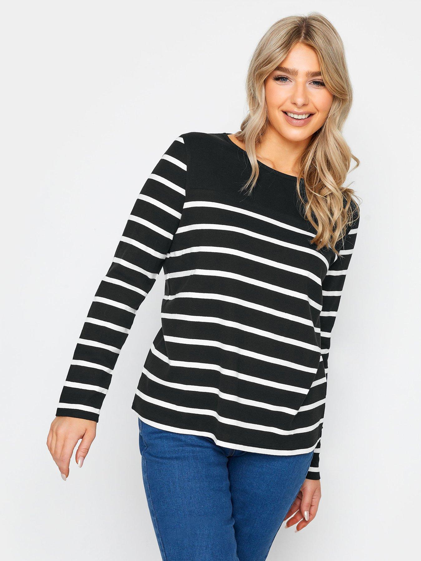 M&Co Stripe Long Sleeve T Shirt -Black | littlewoods.com