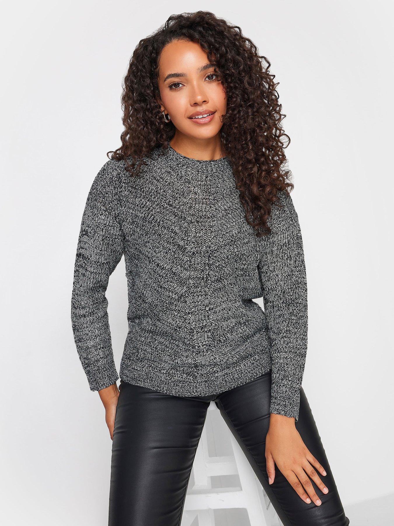 M&Co Funnel Neck Knitted Jumper Monochrome