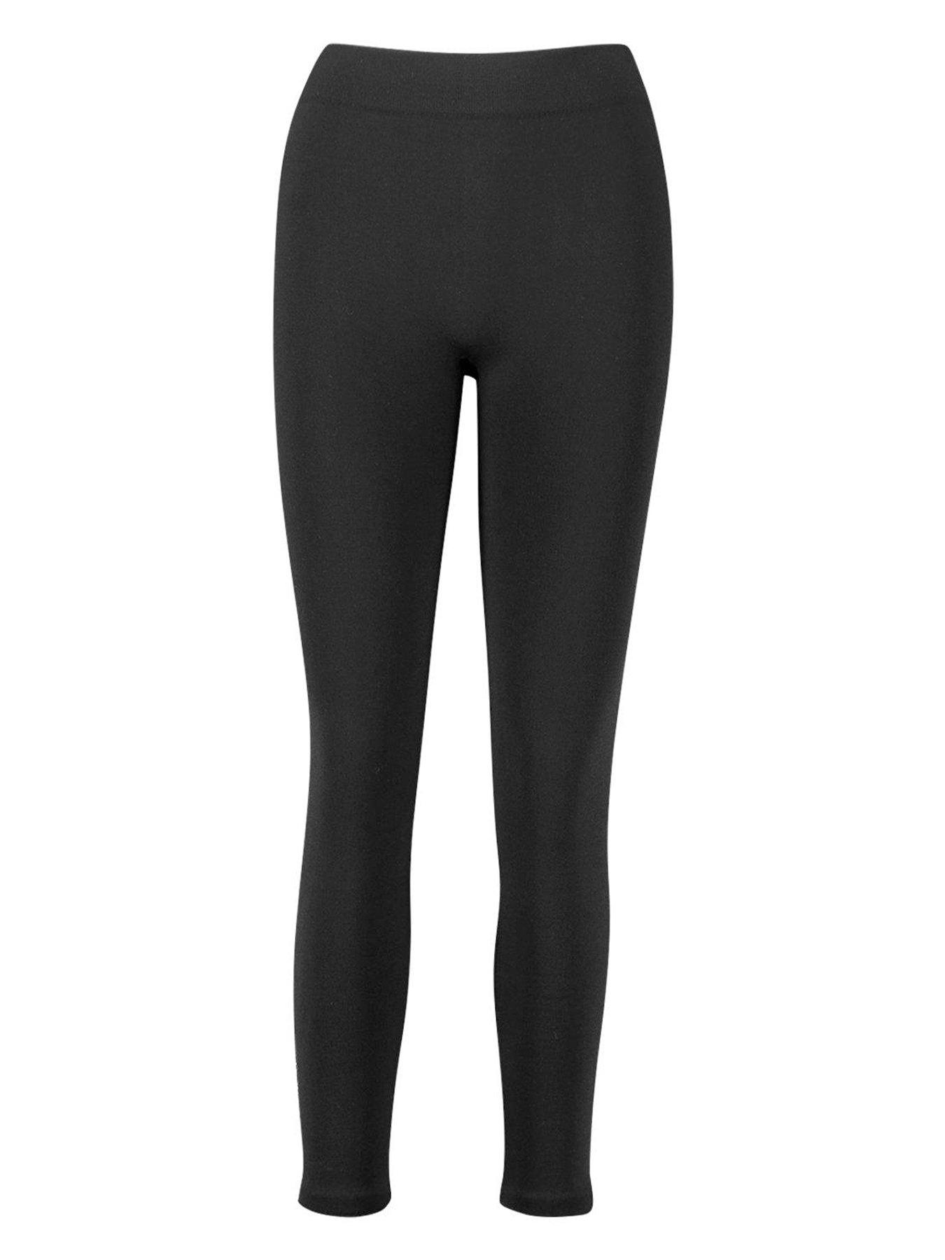 Boohoo High Waisted Fleece Lined Leggings - Black