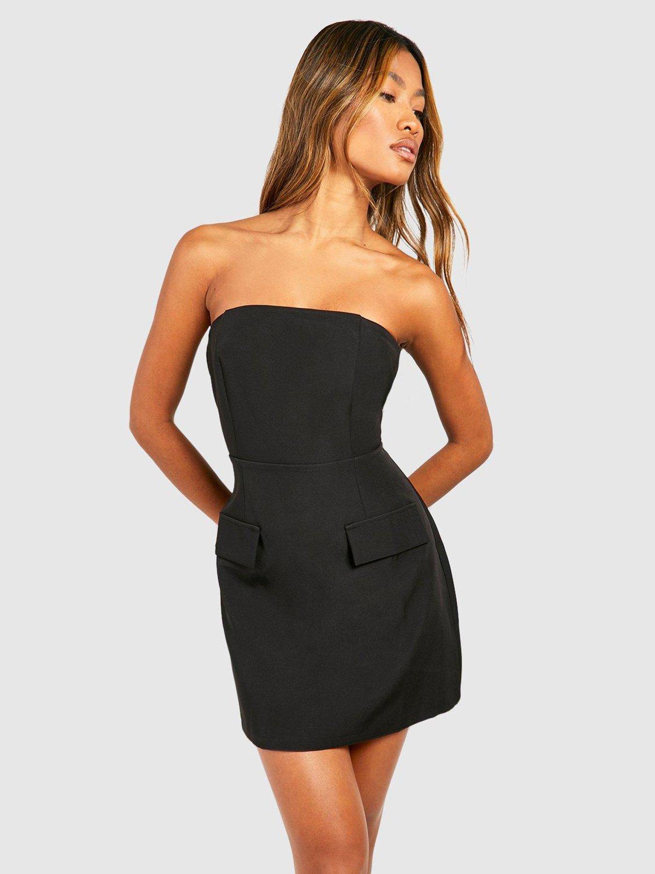 Black bandeau mini outlet dress