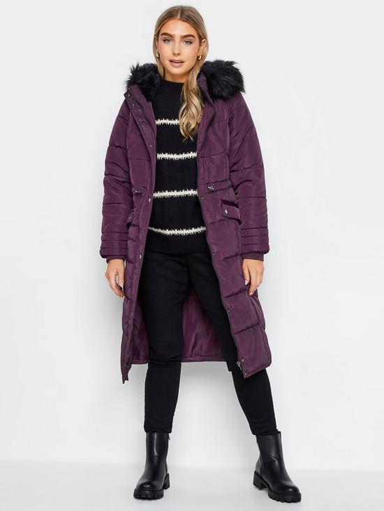 front image of mco-berry-faux-fur-trim-padded-coat