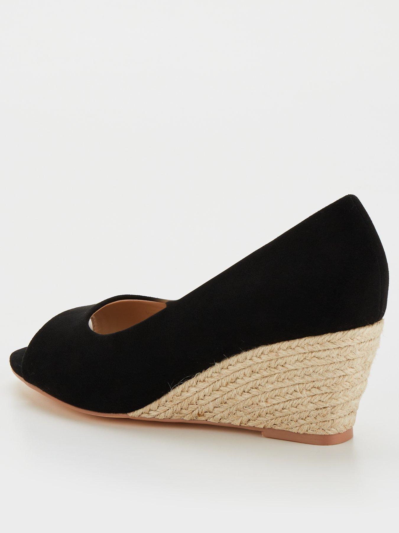 Everyday Wide Fit Peep Toe Wedge Shoe littlewoods