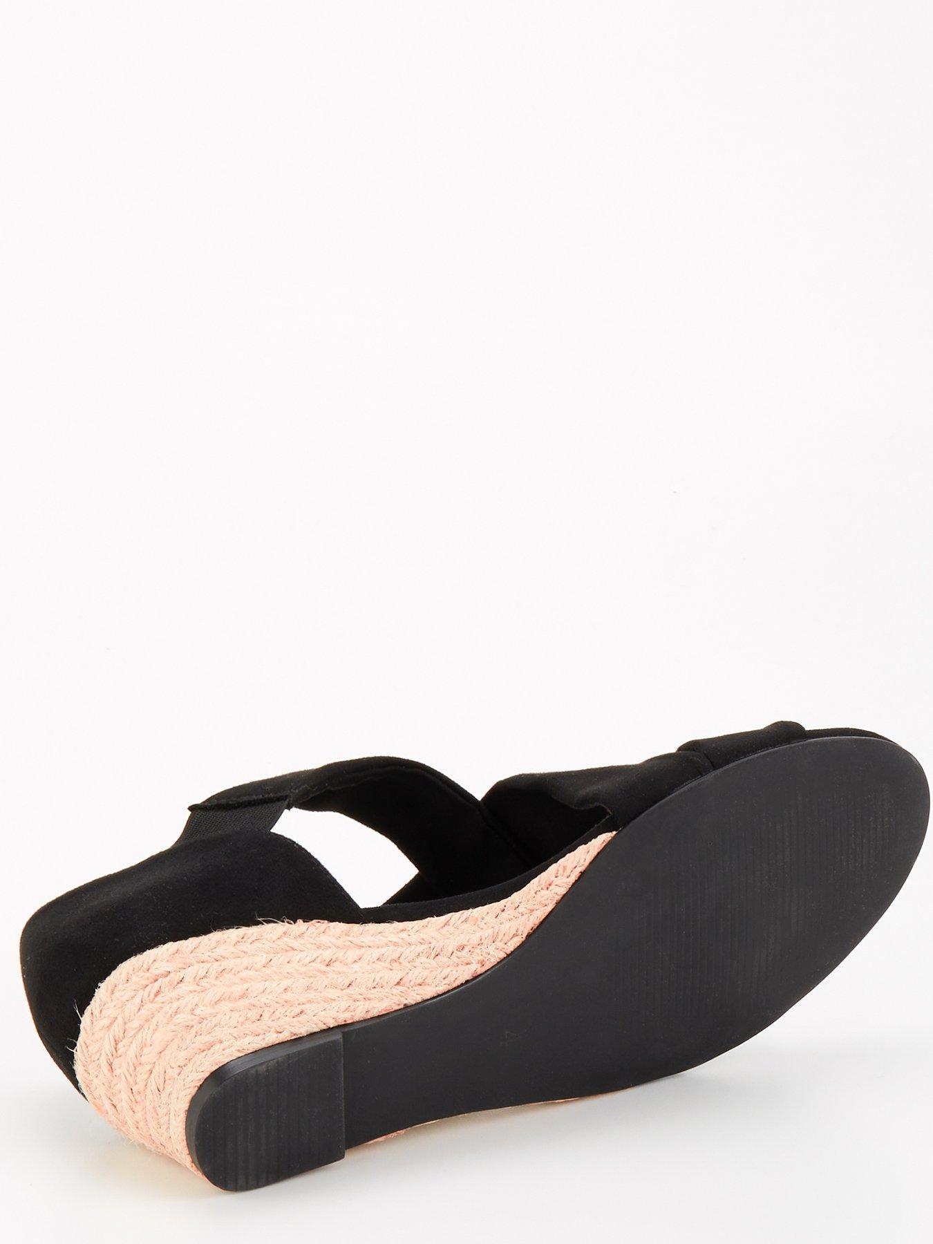  image of v-by-very-low-strappy-wedge-sandal-black