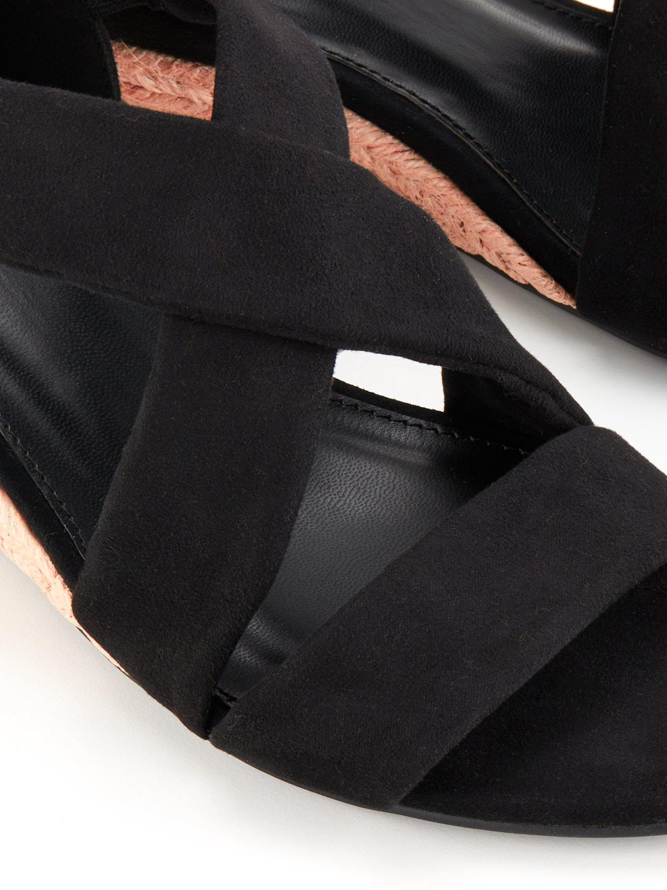  image of v-by-very-low-strappy-wedge-sandal-black
