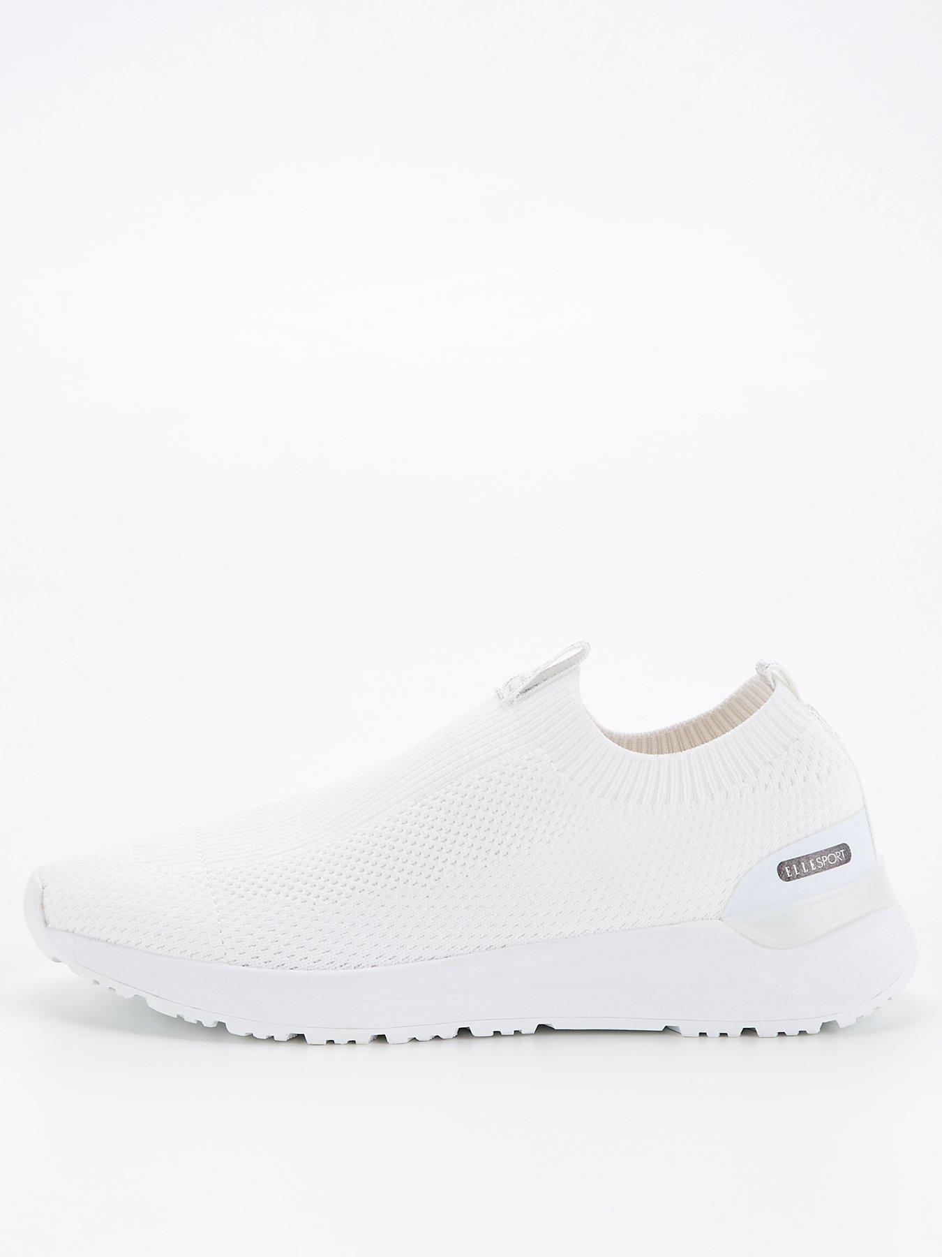 elle-sport-knitted-slip-on-trainer-white