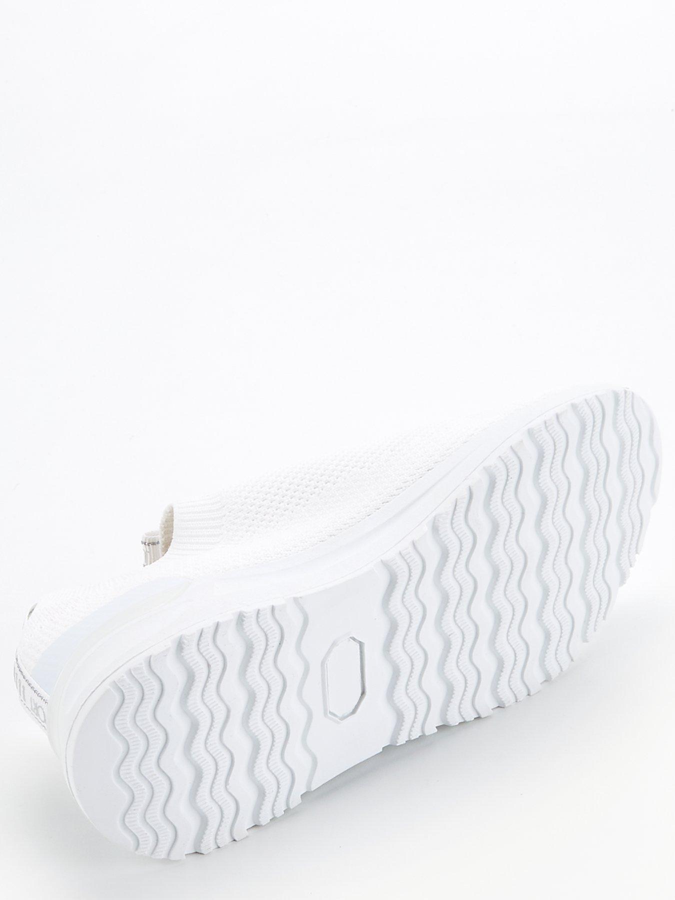  image of elle-sport-knitted-slip-on-trainer-white