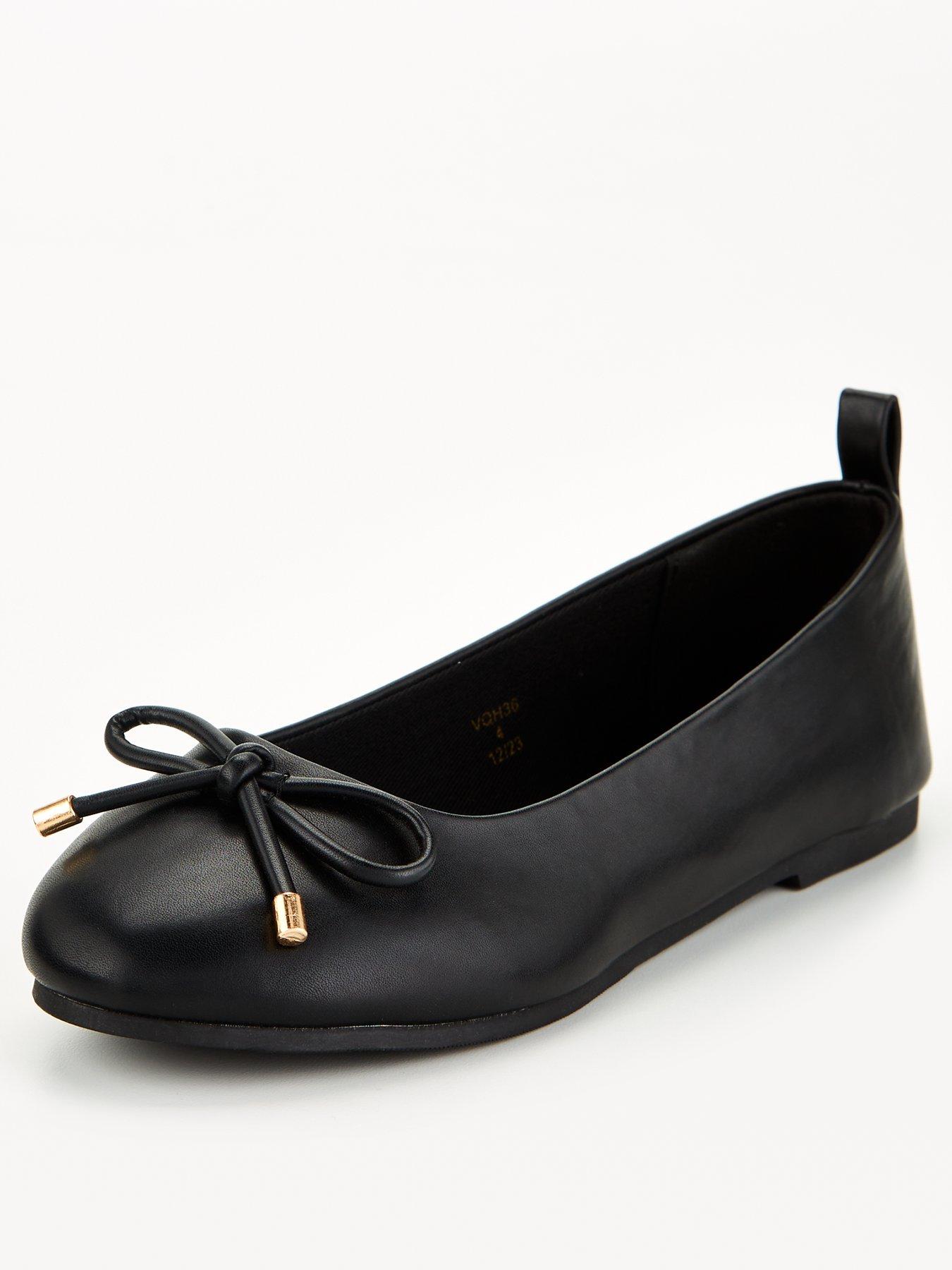 undefined Round Toe Ballerina - Black