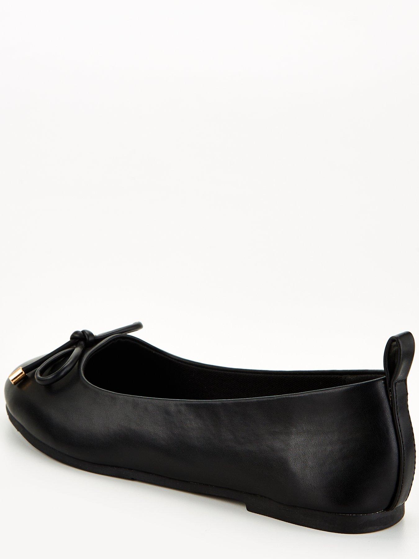 Image 2 of 6 of The Very Collection Womens Wide Fit Round Toe Ballerina Pumps - Black