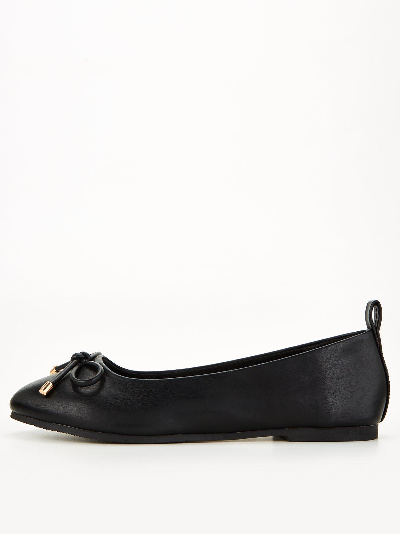 Image 3 of 6 of The Very Collection Womens Wide Fit Round Toe Ballerina Pumps - Black
