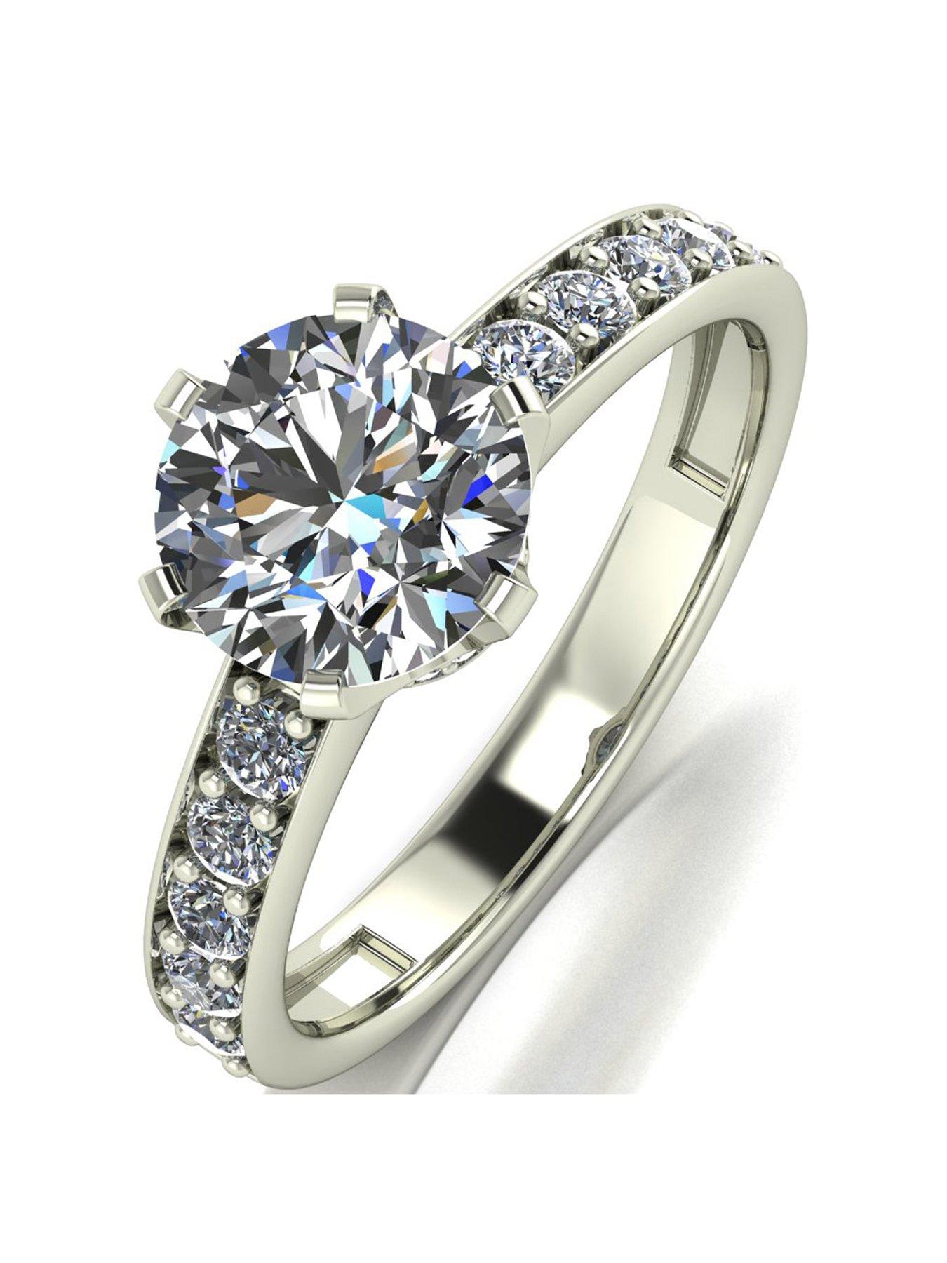 undefined Lady Lynsey 9ct Gold 2ct Total Crown Setting Moissanite Solitaire Ring