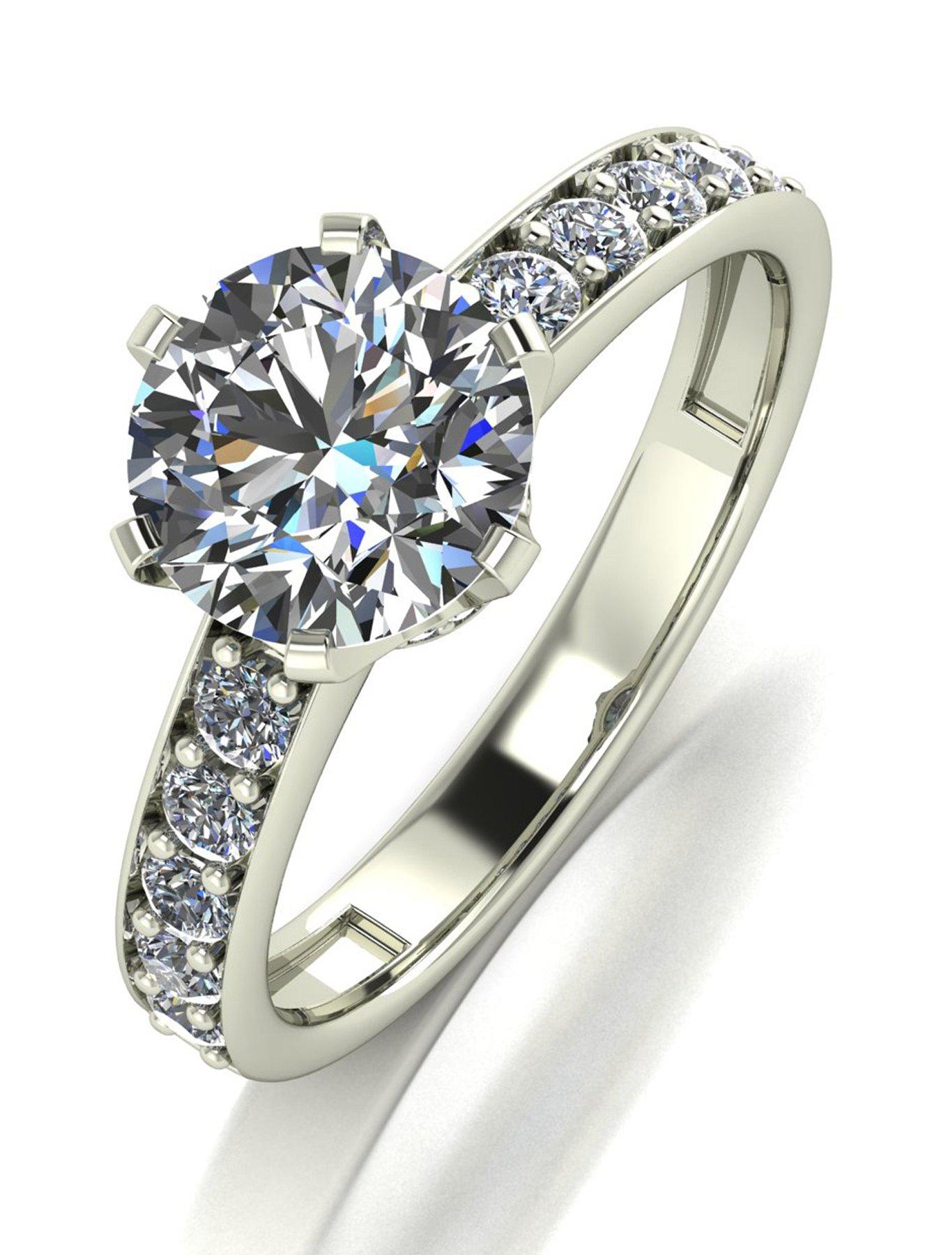 Moissanite Lady Lynsey 9ct Gold 2ct Total Crown Setting Moissanite Solitaire Ring