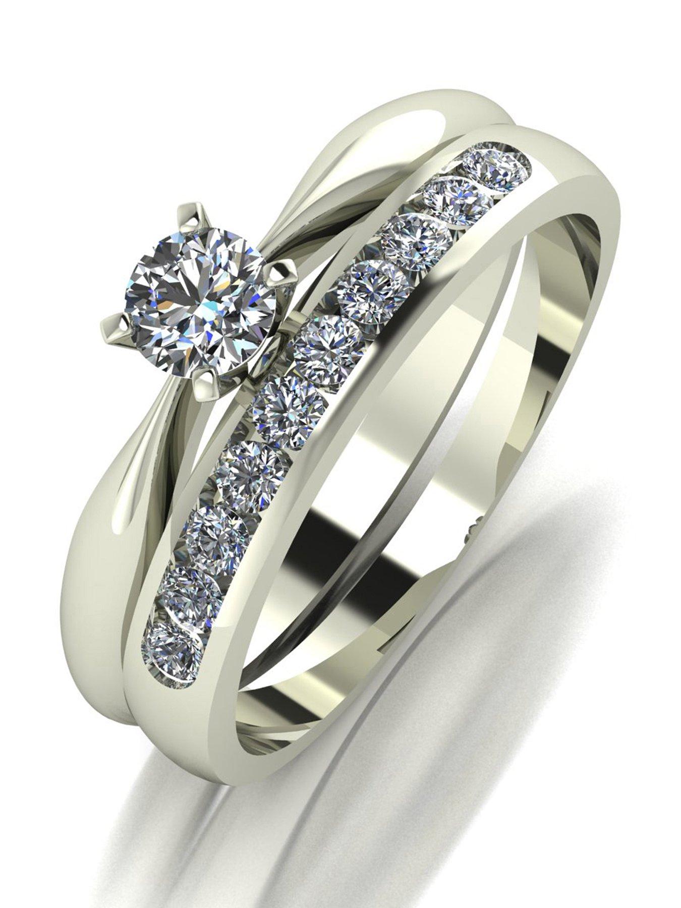 Moissanite 9ct Gold 0.50ct Total Moissanite Ring Set
