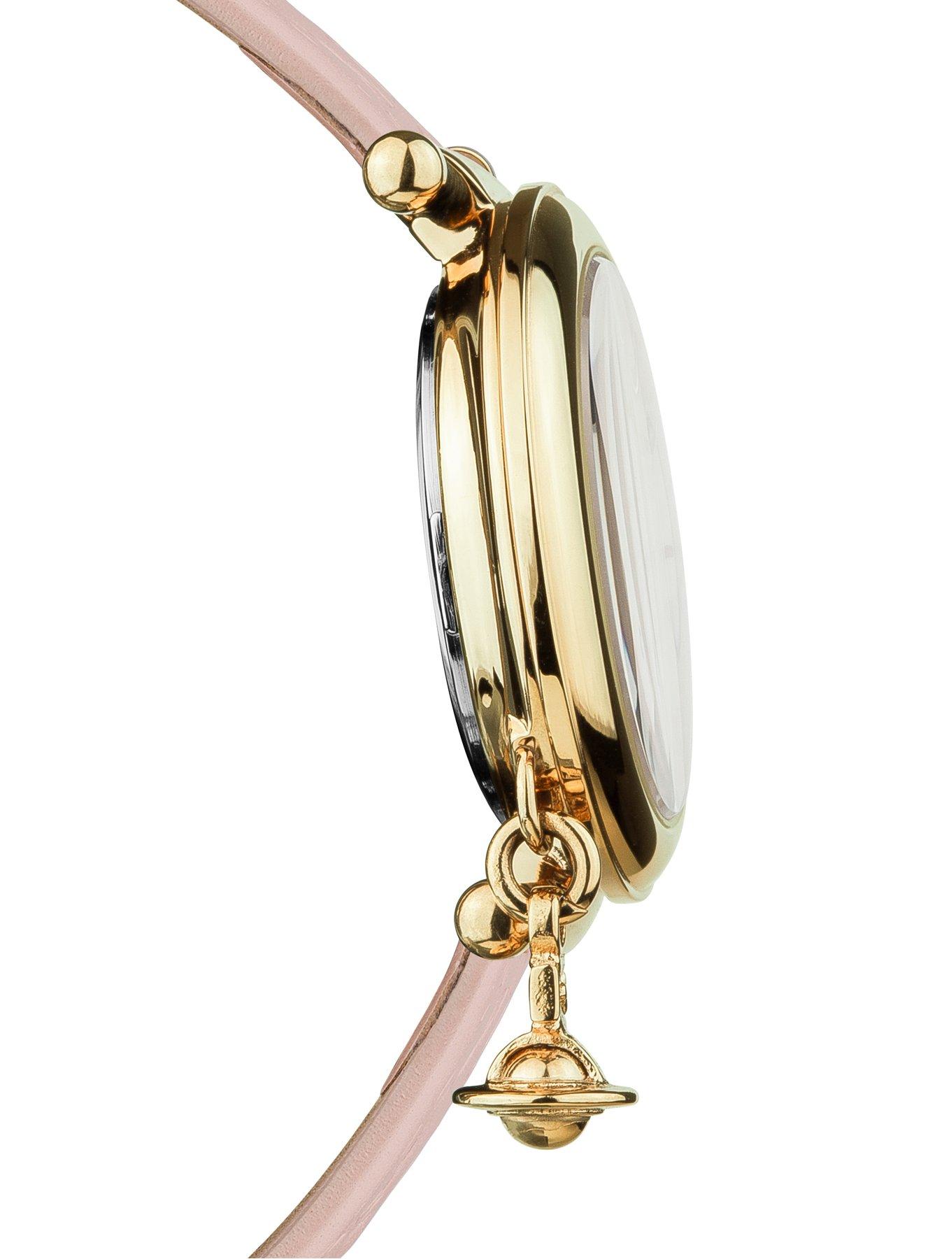 Image 2 of 3 of Vivienne Westwood Orb II Ladies Quartz Watch with Pink Dial &amp; Pink Leather Strap