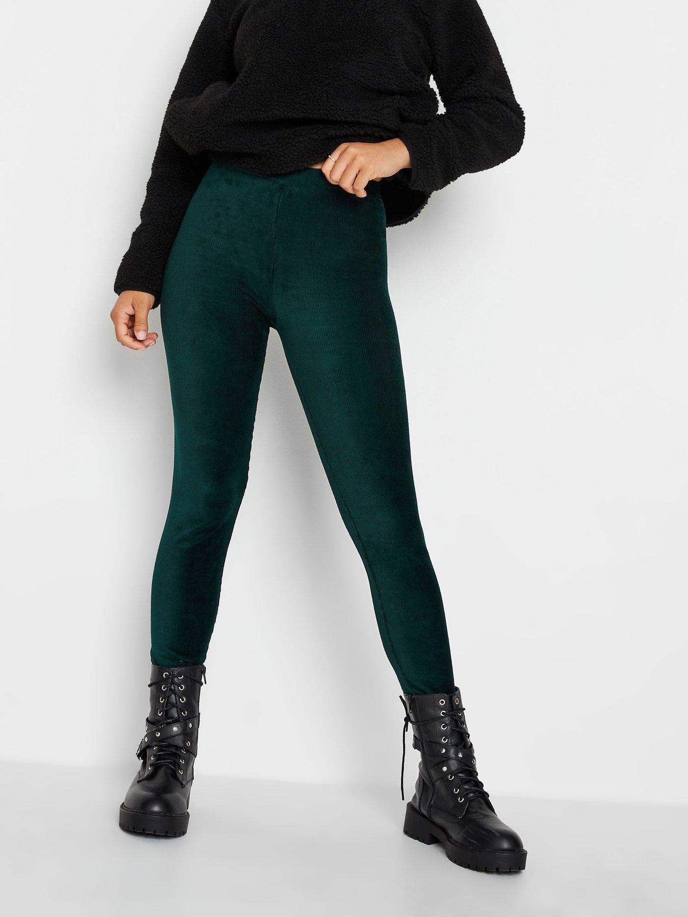 PixieGirl Black Stretch Leather Look Leggings Petite : : Fashion