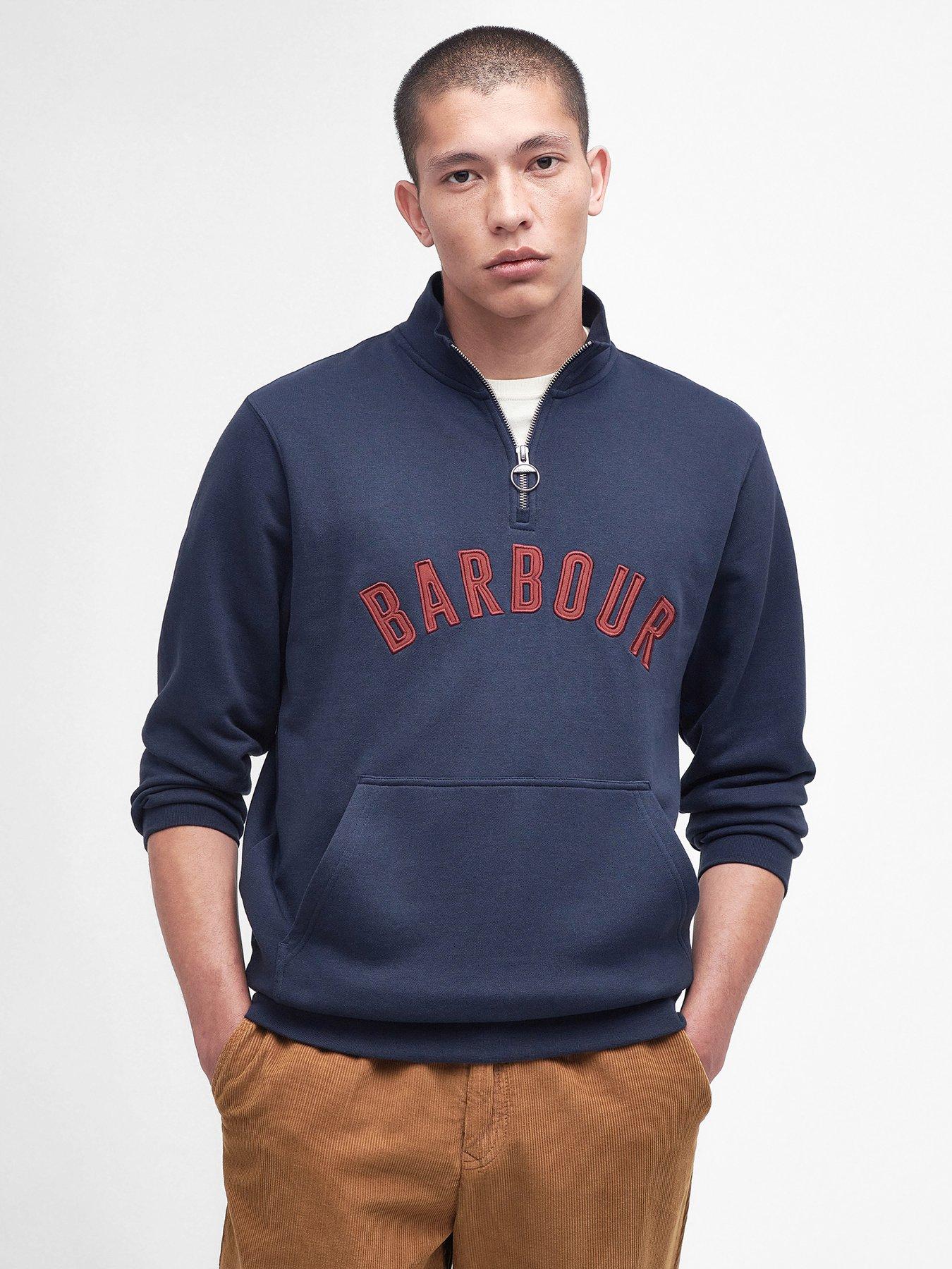 Barbour Logo John Half Zip Sweatshirt - Navy | littlewoods.com