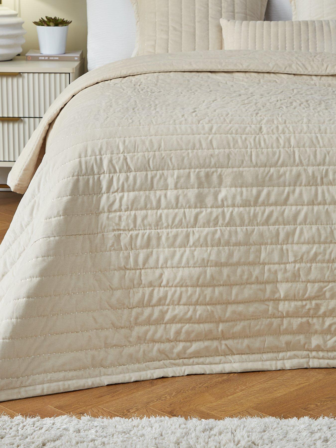 The Very Collection Cotton Velvet Stitch Embroidered Bedspread